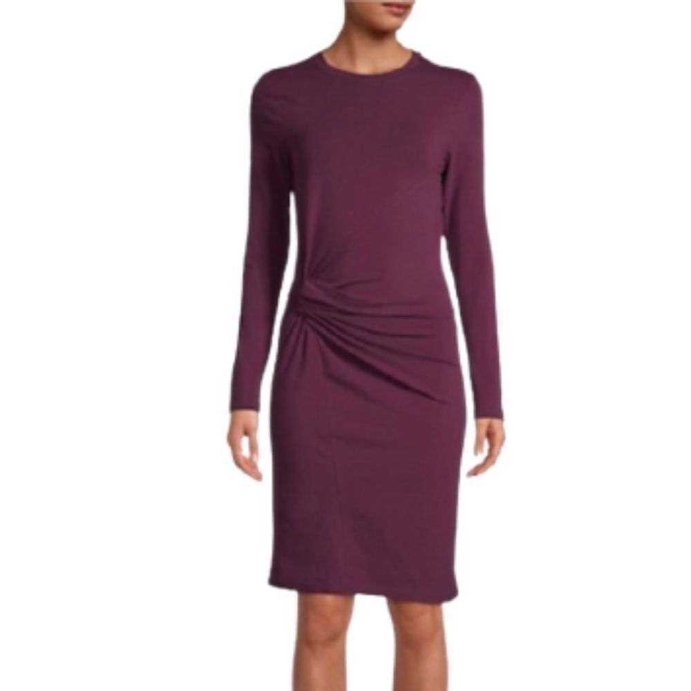 Lord & Taylor Design Lab Organic Cotton Side-Twisted Midi Dress Women's Size L